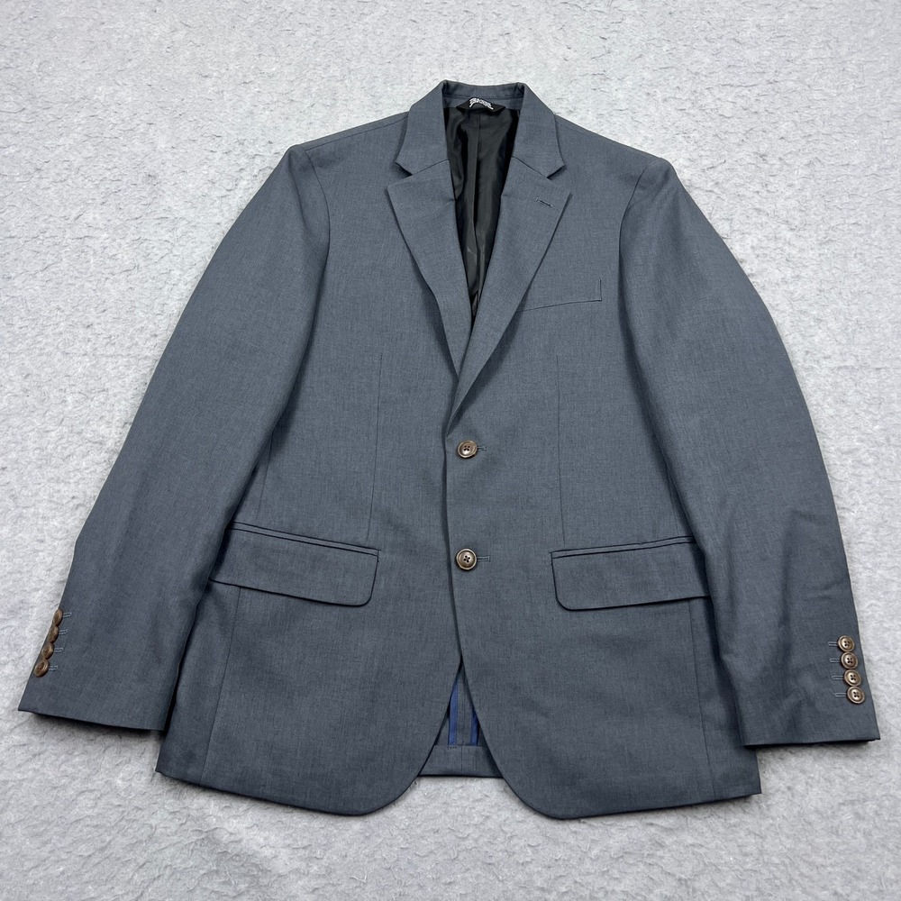 Haggar Blazer Mens 38R‎ Gray Two Button Vented Smart Wash Suit Jacket Slim Fit - Picture 3 of 16